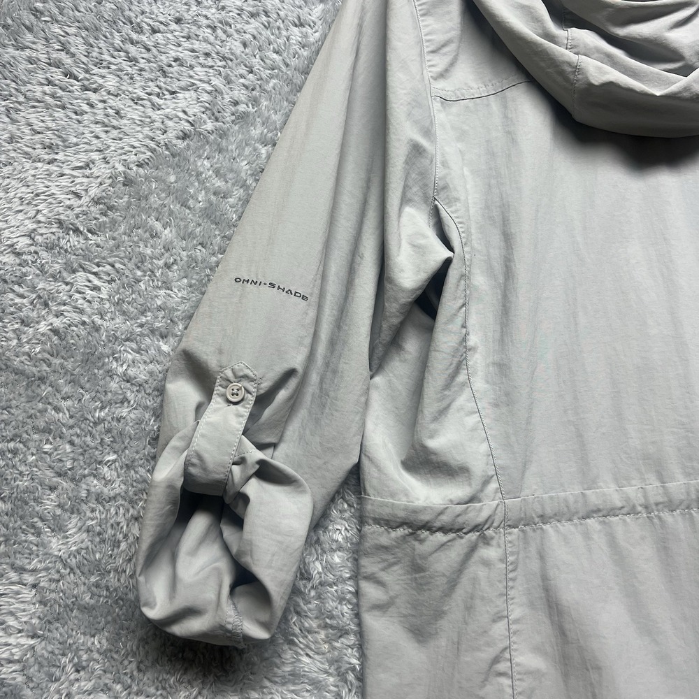 Columbia Jacket Womens XL Gray Full Zip Omni Shade Roll Tab Sleeve Lightweight - Picture 9 of 15